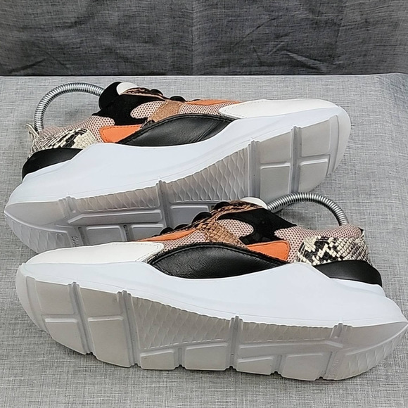 D.a.t.e. Fuga python embossed chunky leather trainer / sneaker women's 8.5 - Picture 6 of 12